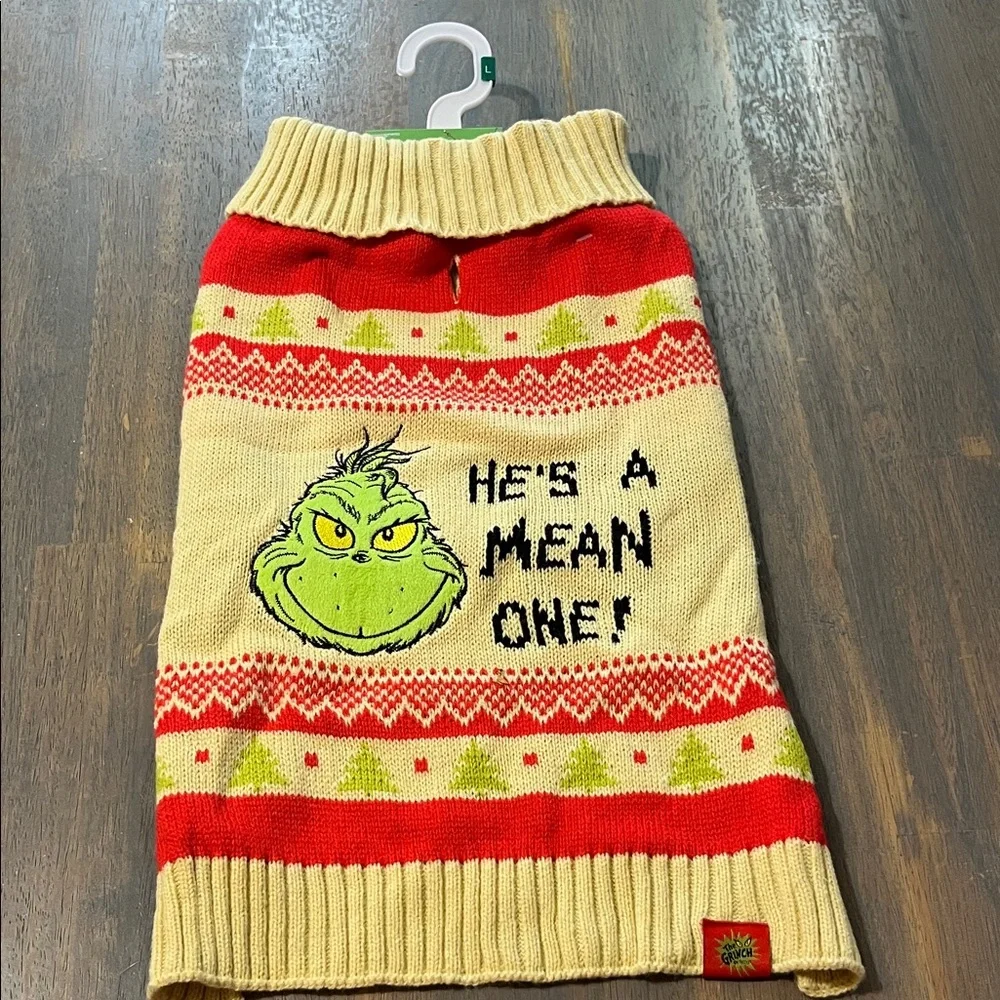 Grinch Dog Sweater large dog sweater coat nwt